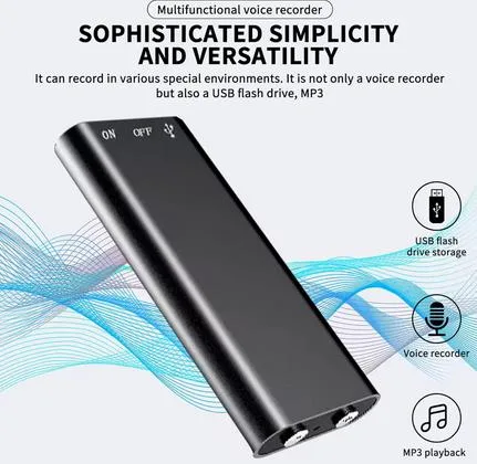 Mini grabadora de voz ultradelgada 8/16 GB